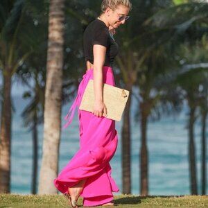 $395 100% Silk Calypso St. Bath Brava Maxi Skirt M